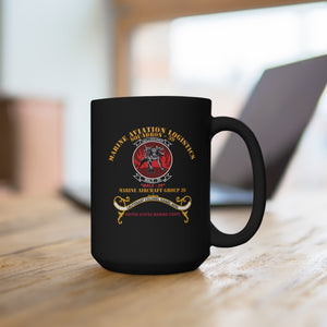 Black Mug 15oz - USMC - Marine Aviation Logistics Squadron 39 - MALS 39 - Kidd