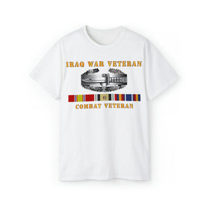 Unisex Ultra Cotton Tee - Army - Iraq War Veteran - Combat Action Badge w CAB IRAQ  SVC