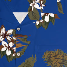 Load image into Gallery viewer, Men&#39;s Hawaiian Shirt (AOP) - Blue Flowers and Palms
