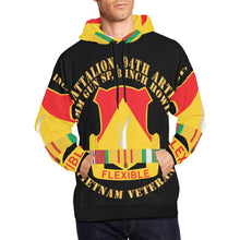 Load image into Gallery viewer, Men&#39;s All Over Print Hoodie (USA Size) (Model H13) - 2nd Battalion, 94th Artillery - DUI w Vietnam Service Ribbons
