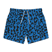 Load image into Gallery viewer, Swim Trunks - Leopard Camouflage - Blue-Black
