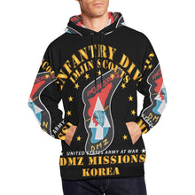 Load image into Gallery viewer, Men&#39;s All Over Print Hoodie (USA Size) (Model H13) - 2nd Infantry Division - ImJin Scout -DMZ Missions
