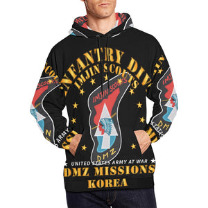 Men's All Over Print Hoodie (USA Size) (Model H13) - 2nd Infantry Division - ImJin Scout -DMZ Missions