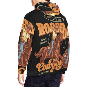 Men's All Over Print Hoodie (USA Size) (Model H13) - Rodeo Cowboy