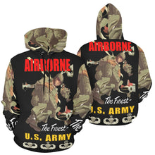 Load image into Gallery viewer, Men&#39;s All Over Print Hoodie (USA Size) (Model H13) - Airborne Poster wi Backgrnd w Badges
