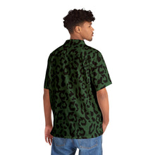 Load image into Gallery viewer, Men&#39;s Hawaiian Shirt (AOP) - Leopard Camouflage - Green-Black
