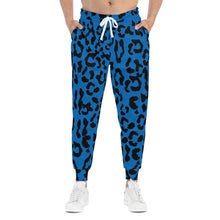 Load image into Gallery viewer, Athletic Joggers (AOP) - Leopard Camouflage - Blue-Black
