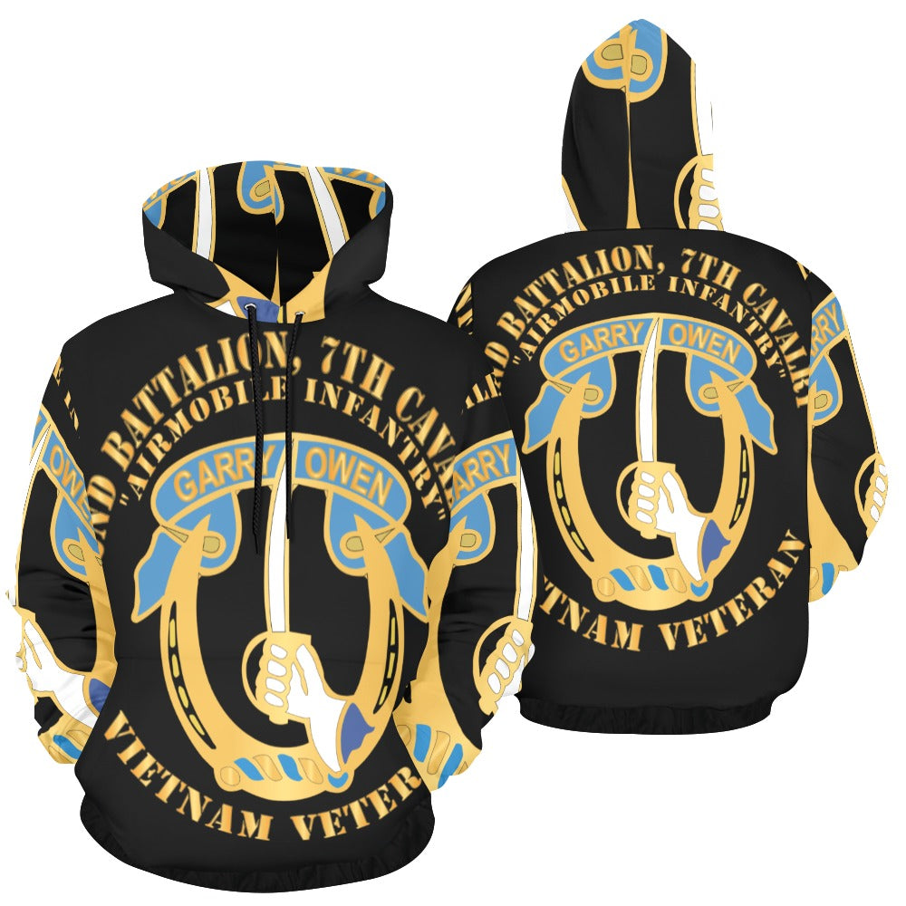 Men's All Over Print Hoodie (USA Size) (Model H13) - 2nd Battalion, 7th Cavalry - Vietnam Veteran