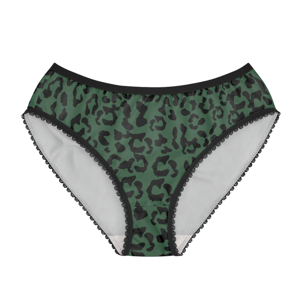 Women's Briefs - Leopard Camouflage - Green-Black