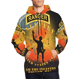 Men's All Over Print Hoodie (USA Size) (Model H13) - Infantry - Follow Me - Ranger Tab - Paratrooper - I AM INFANTRY Battleground