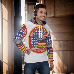 All-Over Print Men's Pullover Hoodie - USAF - B2 - Spirit - Stealth Bomber Wo Txt