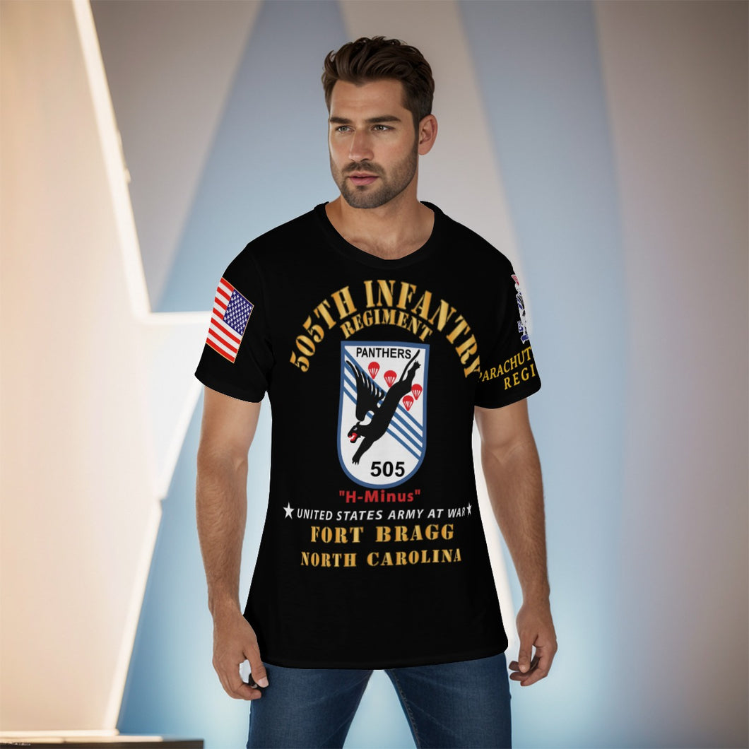 All-Over Print Men's O-Neck T-Shirt - Army - 505th Parachute Infantry Regiment - H-Minus Night Assault at 800 Feet