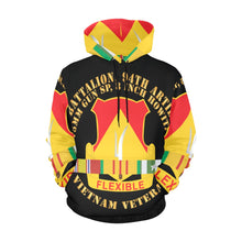 Load image into Gallery viewer, Men&#39;s All Over Print Hoodie (USA Size) (Model H13) - 2nd Battalion, 94th Artillery - DUI w Vietnam Service Ribbons
