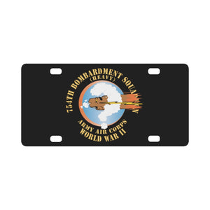 AAC - 754th Bombardment Squadron - Army Air Corps - WWII X 300 Classic License Plate