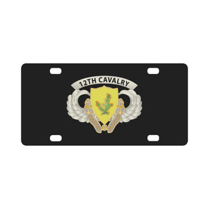 Army - Airborne Badge - 12th Cavalry Airborne - SSI w 12th Cav X 300 Classic License Plate