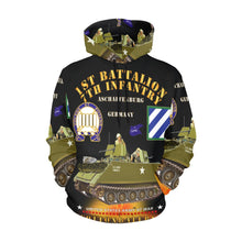 Load image into Gallery viewer, Men&#39;s All Over Print Hoodie (USA Size) (Model H13) - 1st Bn 7th Infantry - Aschaffenburg FRG - M113 APC - CottonBalers
