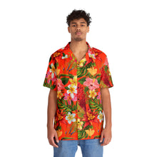 Load image into Gallery viewer, Men&#39;s Hawaiian Shirt (AOP) - Orange - Tropical Flowers X 300
