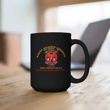 Load image into Gallery viewer, Black Mug 15oz - USMC - Marine Aviation Logistics Squadron 39 - MALS 39 - Magicians
