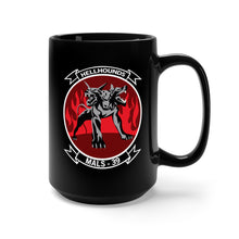 Load image into Gallery viewer, Black Mug 15oz - USMC - Marine Aviation Logistics Squadron 39 - MALS 39 - Hellhounds - Wo Txt
