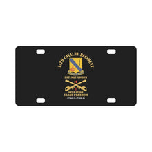 Load image into Gallery viewer, Army - 14th Cavalry Regiment w Cav Br - 1st Squadron - Operation Iraqi Freedom - 2003–2004 - Red Txt Classic License Plate
