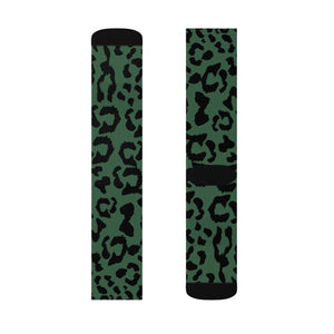 Sublimation Socks - Leopard Camouflage - Green-Black