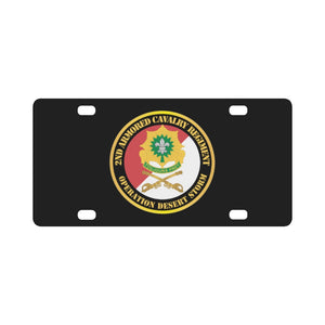 2nd Armored Cavalry Regiment DUI - Red White - Operation Desert Storm X 300 Classic License Plate