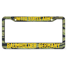 Load image into Gallery viewer, All Over Print License Plate Frame - US Army - Baumholder, Germany
