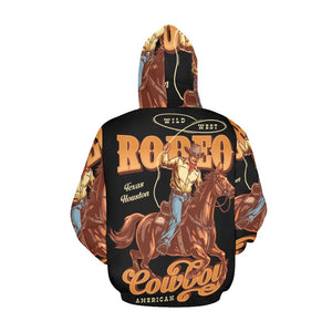 Men's All Over Print Hoodie (USA Size) (Model H13) - Rodeo Cowboy