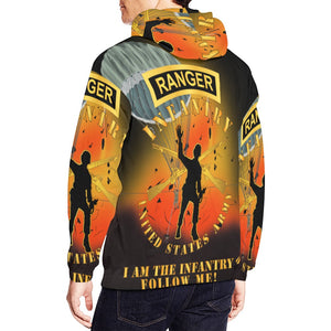 Men's All Over Print Hoodie (USA Size) (Model H13) - Infantry - Follow Me - Ranger Tab - Paratrooper - I AM INFANTRY Battleground