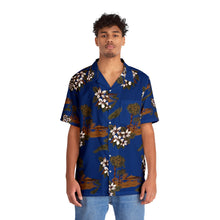 Load image into Gallery viewer, Men&#39;s Hawaiian Shirt (AOP) - Blue Flowers and Palms
