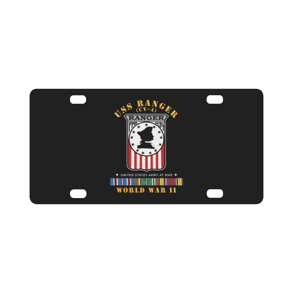 USS Ranger (CV-4) w EUR ARR SVC WWII Classic License Plate