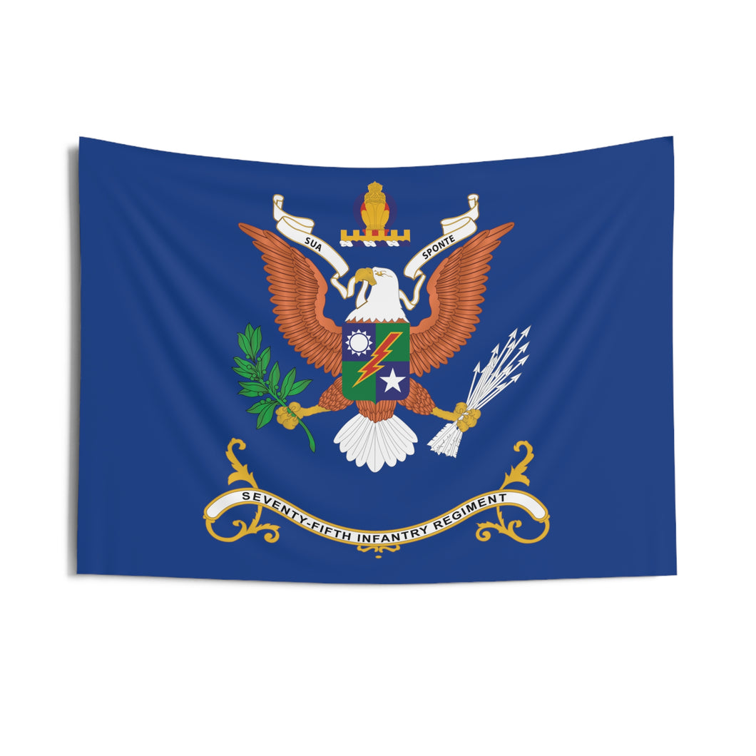 Indoor Wall Tapestries - 75th Infantry Regiment - SUA SPONTE - Regimental Colors Tapestry