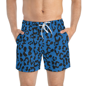 Swim Trunks - Leopard Camouflage - Blue-Black