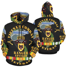 Load image into Gallery viewer, Men&#39;s All Over Print Hoodie (USA Size) (Model H13) - Vietnam Combat Infantry Vet w Vietnamese Ranger Advisor w Parachute
