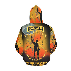 Men's All Over Print Hoodie (USA Size) (Model H13) - Infantry - Follow Me - Ranger Tab - Paratrooper - I AM INFANTRY Battleground