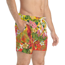 Load image into Gallery viewer, Swim Trunks (AOP) - Fire Panel - Tropical Flowers X 300
