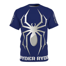 Load image into Gallery viewer, Unisex Cut &amp; Sew Tee (AOP) - Spyder Ryder - Three Wheel Motion - Royal Dark Blue
