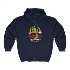 Unisex Heavy Blend™ Full Zip Hooded Sweatshirt - Vietnam Combat Veteran - 617th Engineer Company - Panel Bridge, 18th Engineer Brigade w VN SVC X 300