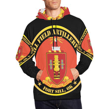 Load image into Gallery viewer, Men&#39;s All Over Print Hoodie (USA Size) (Model H13) - Army - Fort Sill Field Artillery School, COA Fort Sill, OK
