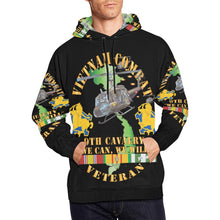 Load image into Gallery viewer, Men&#39;s All Over Print Hoodie (USA Size) (Model H13) - Vietnam Combat Cavalry Veteran w 9th Cav Helicopter
