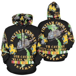 Men's All Over Print Hoodie (USA Size) (Model H13) - Vietnam Combat Cavalry Veteran w 9th Cav Helicopter