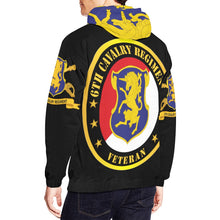 Load image into Gallery viewer, Men&#39;s All Over Print Hoodie (USA Size) (Model H13) - Army - 6th Cavalry Regiment w Br - Ribbon
