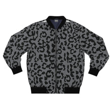 Load image into Gallery viewer, Men&#39;s AOP Bomber Jacket - Leopard Camouflage - Battleship Color
