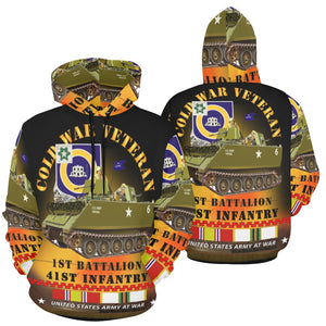 Men's All Over Print Hoodie (USA Size) (Model H13) - Cold War Vet - 1st Bn 41st Infantry - M113 APC w COLD SVC