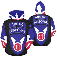 Load image into Gallery viewer, Men&#39;s All Over Print Hoodie (USA Size) (Model H13) - 11th Airborne Division w Arctic Tab wo Txt
