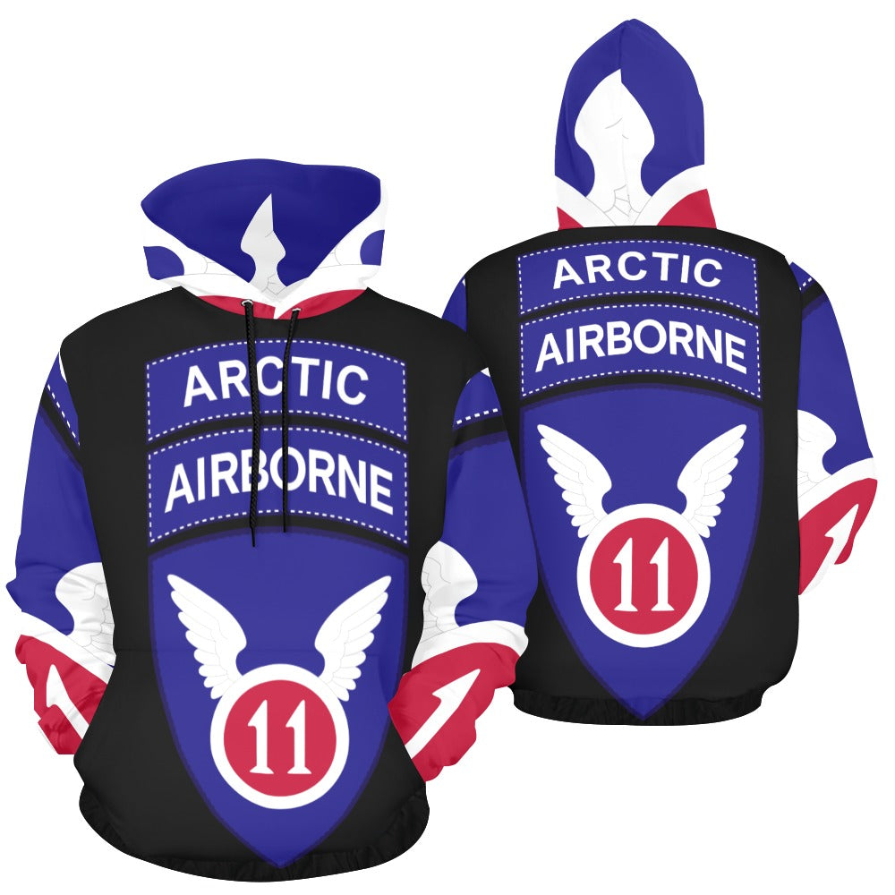 Men's All Over Print Hoodie (USA Size) (Model H13) - 11th Airborne Division w Arctic Tab wo Txt