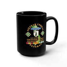 Load image into Gallery viewer, Black Mug 15oz - Vietnam Combat Infantry Veteran w 1st Bn 35th Inf - 4th ID SSI X 300
