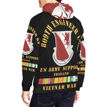 Load image into Gallery viewer, Men&#39;s All Over Print Hoodie (USA Size) (Model H13) - Army - 809th Engineer Bn - Thailand w VN SVC
