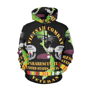 Men's All Over Print Hoodie (USA Size) (Model H13) - USAF - Vietnam Combat Veteran w Pararescue Huskie