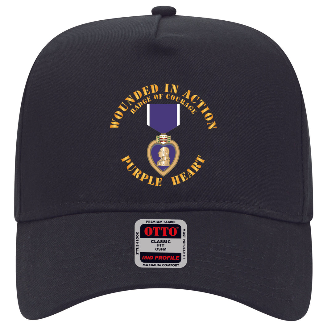 Baseball Cap - Wounded in Action - Purple Heart - Badge of Courage X 300